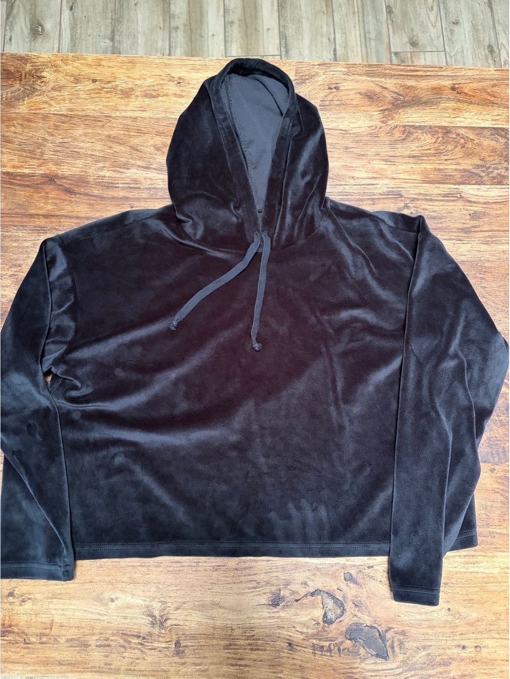 Z by Zella Cropped Velour Hoodie Black Size Small worn once